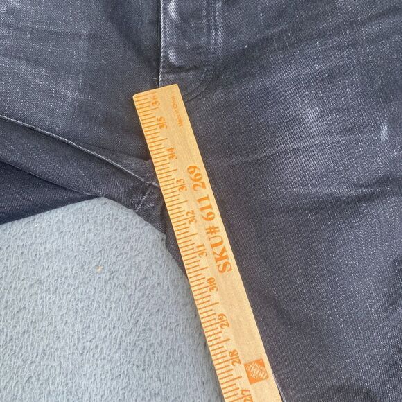 MNML Jeans Mens 30 (32x33) Skinny Distressed Black Wash Denim Casual - Picture 8 of 11